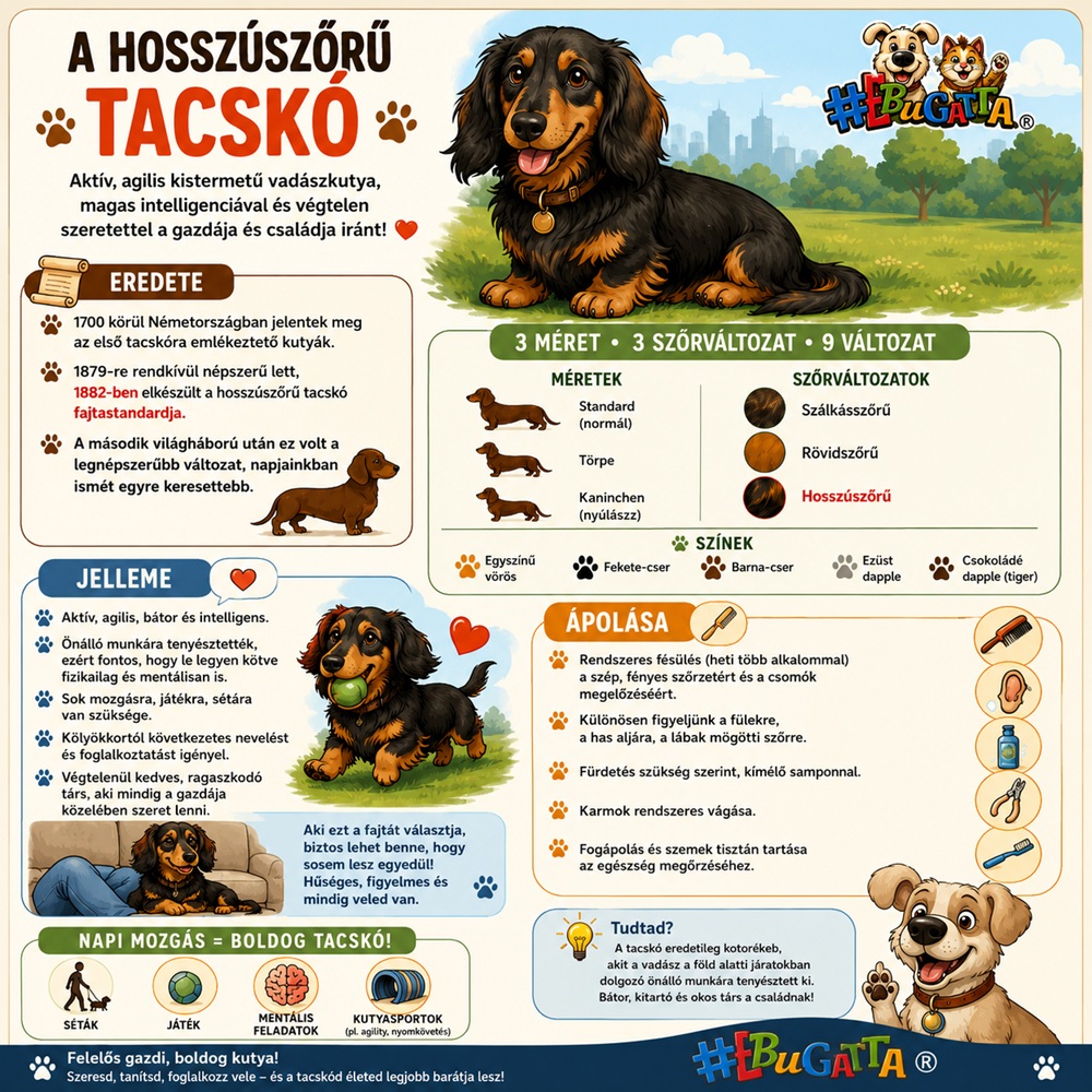 Hosszúszőrű tacskó